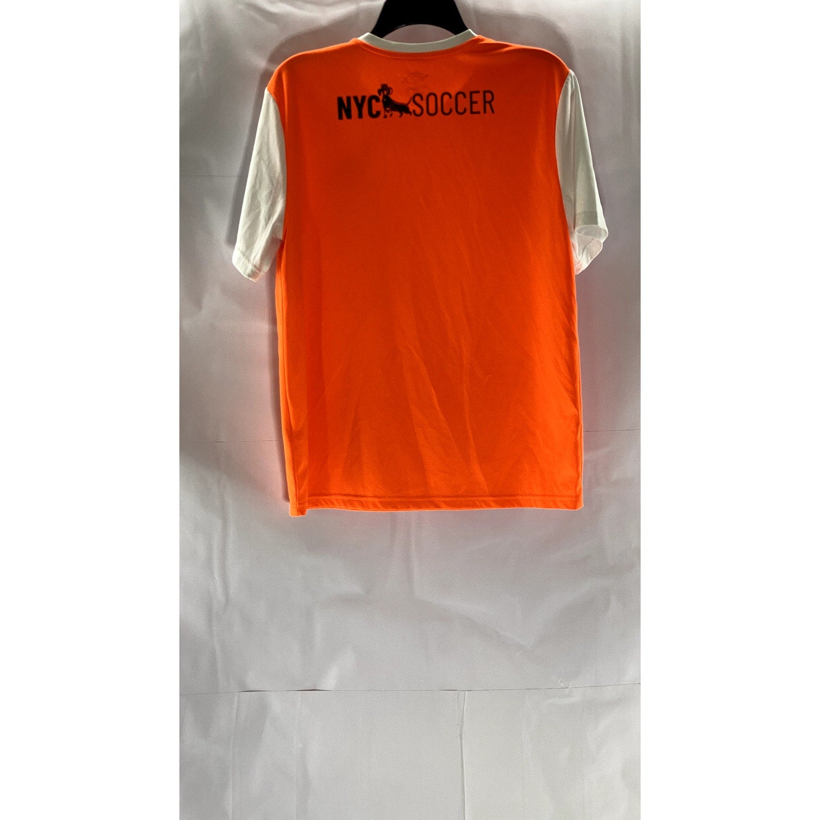 UMBRO Women's Orange/White Custom Crewneck NYC Soccer Short Sleeve Jersey SZ M