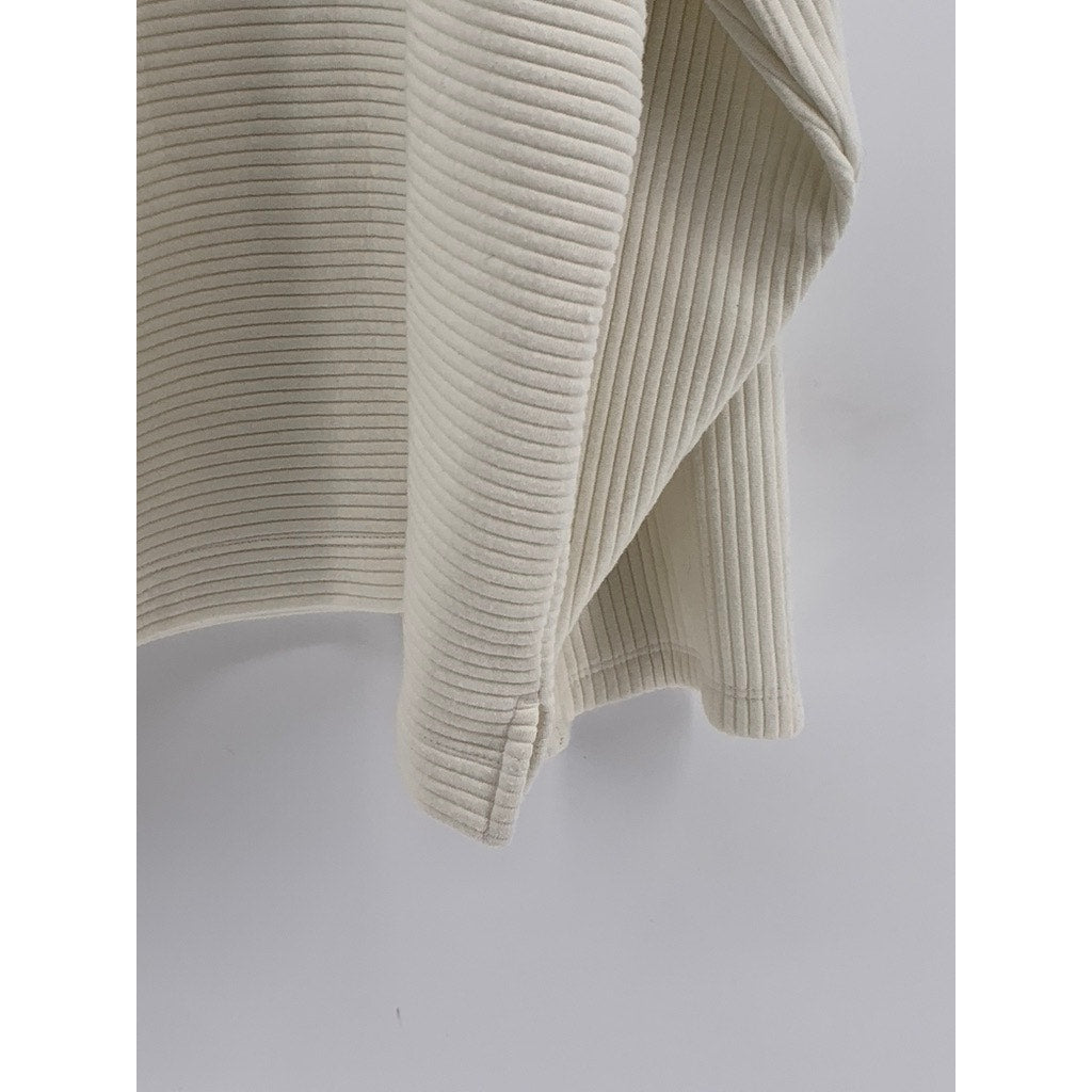 A NEW DAY Women's Off-White Ribbed Crewneck Pullover Sweatshirt SZ XL