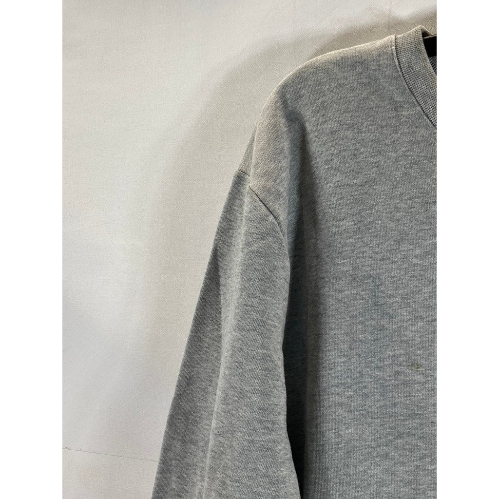 A.P.C RUE MADAME PARIS Men's Heather Gray APC19-87 Logo Crewneck Sweatshirt SZXL