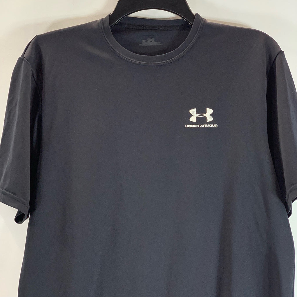 UNDER ARMOUR Men's Black Crewneck Short Sleeve Active T-Shirt SZ M
