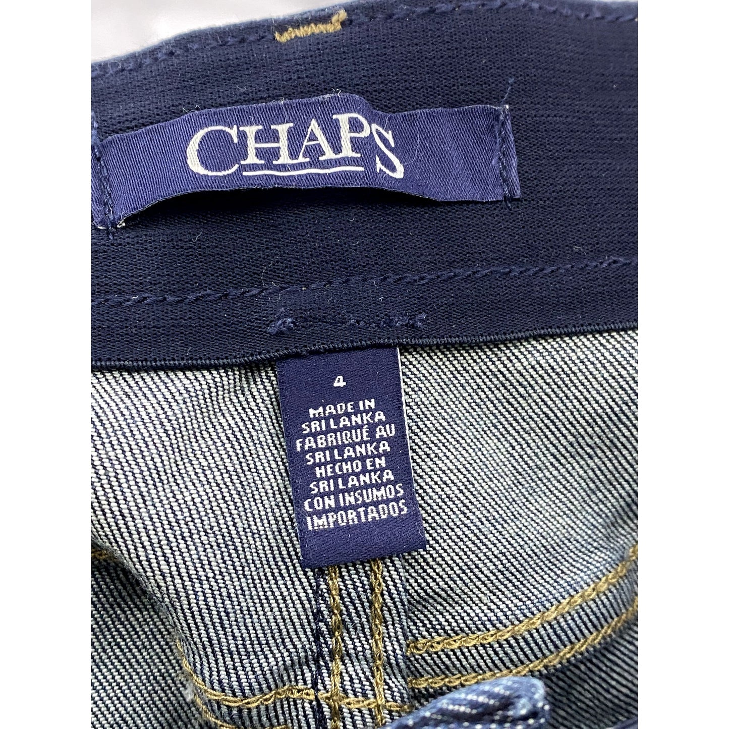 CHAPS Women's Dark Blue Denim Slim-Leg Regular-Fit Five-Pocket Jean SZ 4