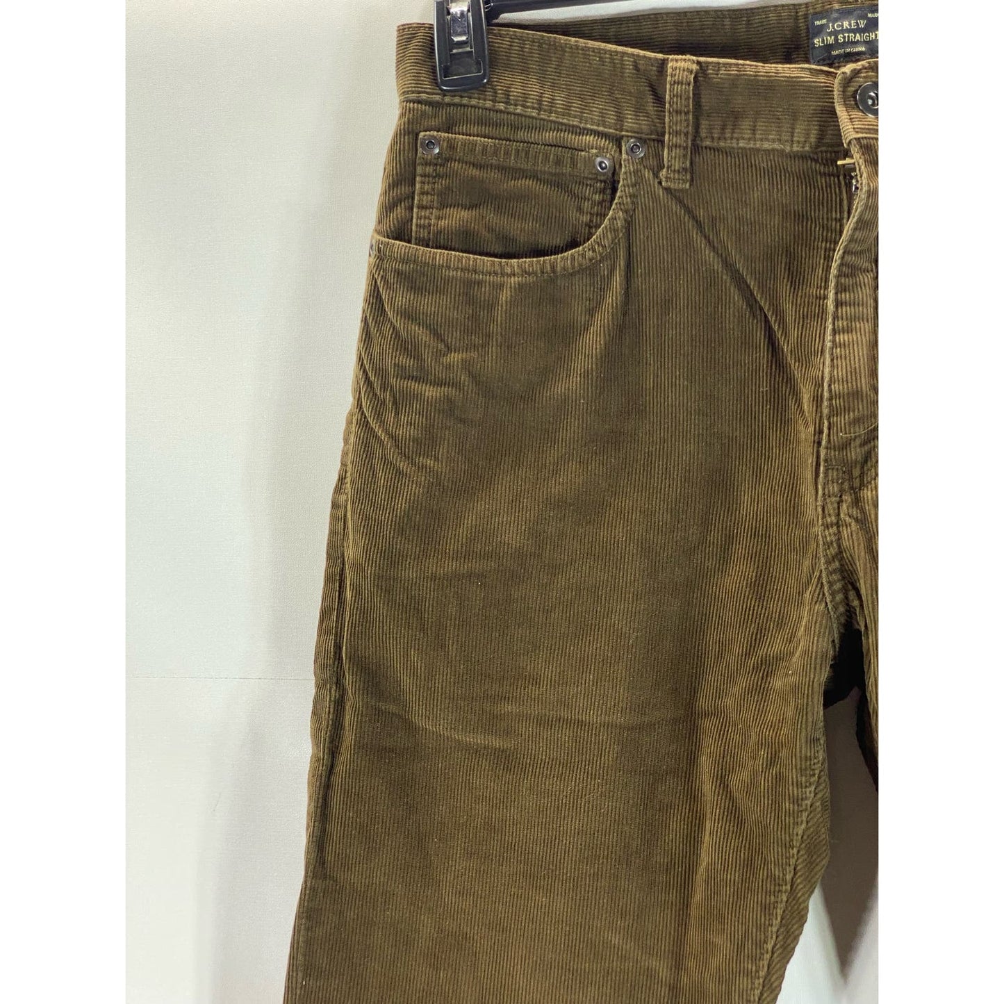 J. CREW Men's Brown Slim-Straight Corduroy Five-Pocket Pant SZ 33X32