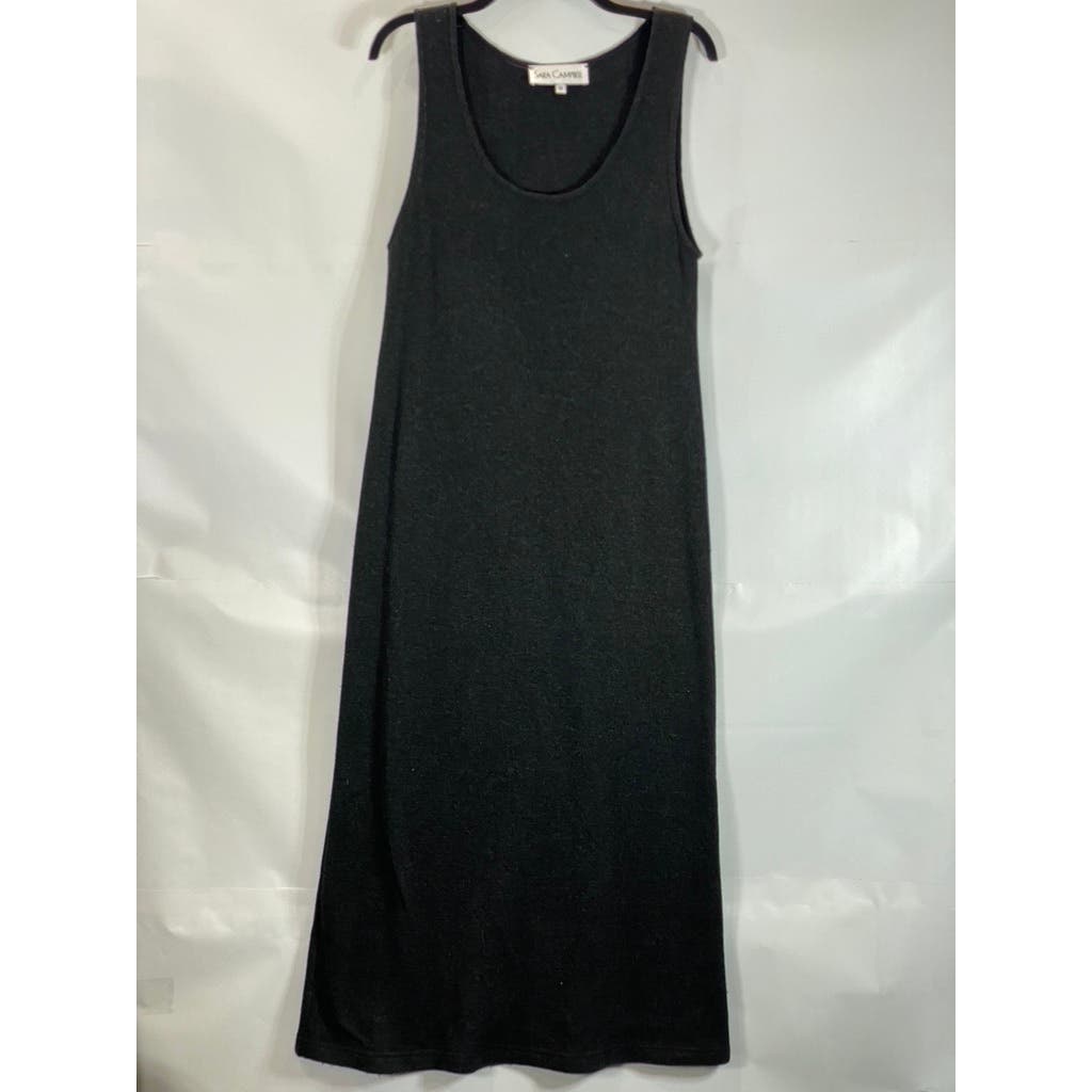 SARA CAMPBELL Women's Charcoal Ribbed Midi Wool Blend Tank Dress SZ S
