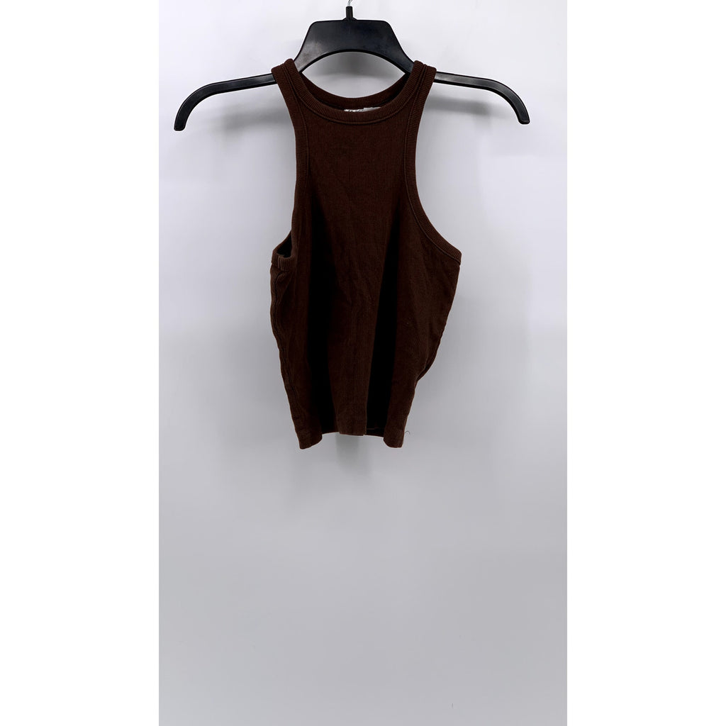 DIVIDED BY H&M Women's Chocolate Ribbed Racerback Tank Top SZ S