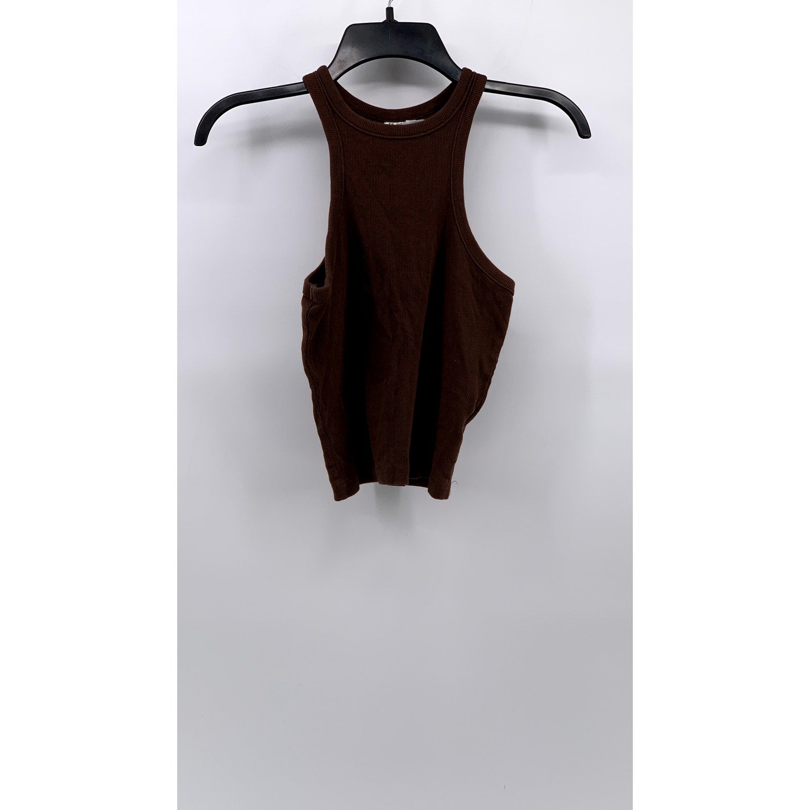 DIVIDED BY H&M Women's Chocolate Ribbed Racerback Tank Top SZ S