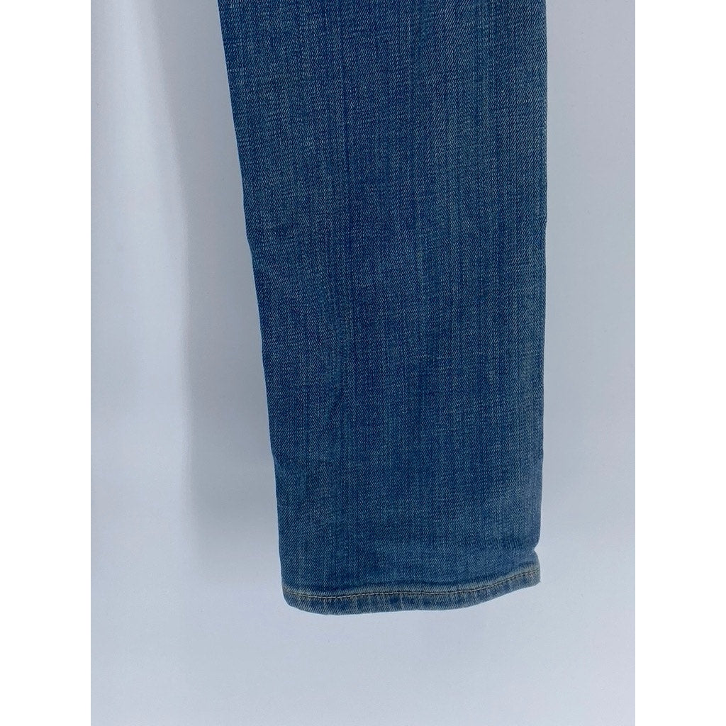 ALL SAINTS Men's Blue Distressed Denim Slim-Fit Button-Fly Jeans SZ 30