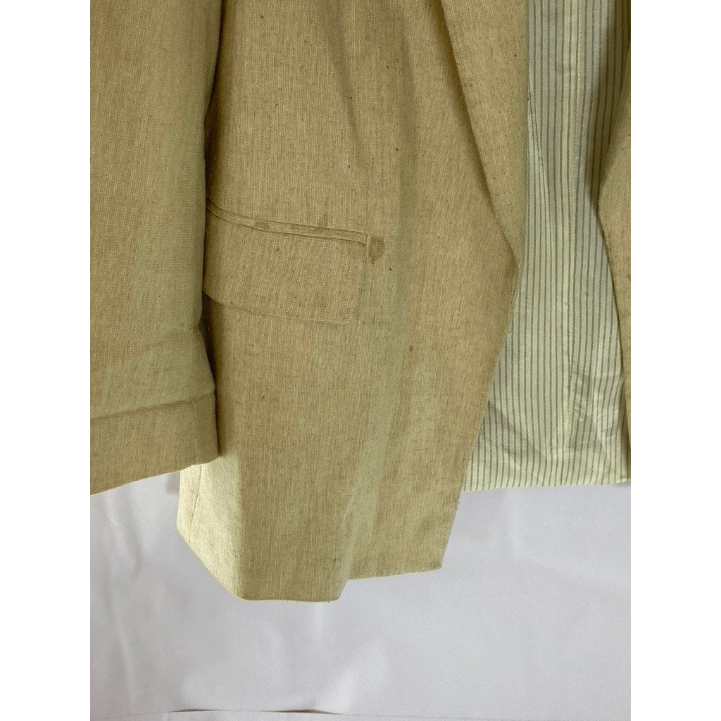 ZARA Women's Beige Textured Long Sleeve Open-Front Peak Lapel Blazer SZ M