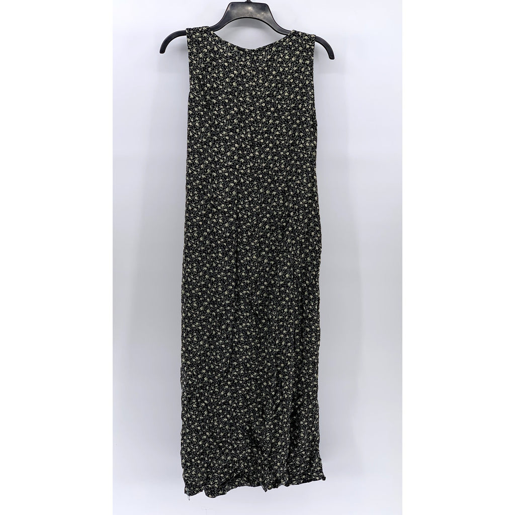 TEDDI DRESSES Women's Black Ditsy Floral Sleeveless Midi Dress SZ S