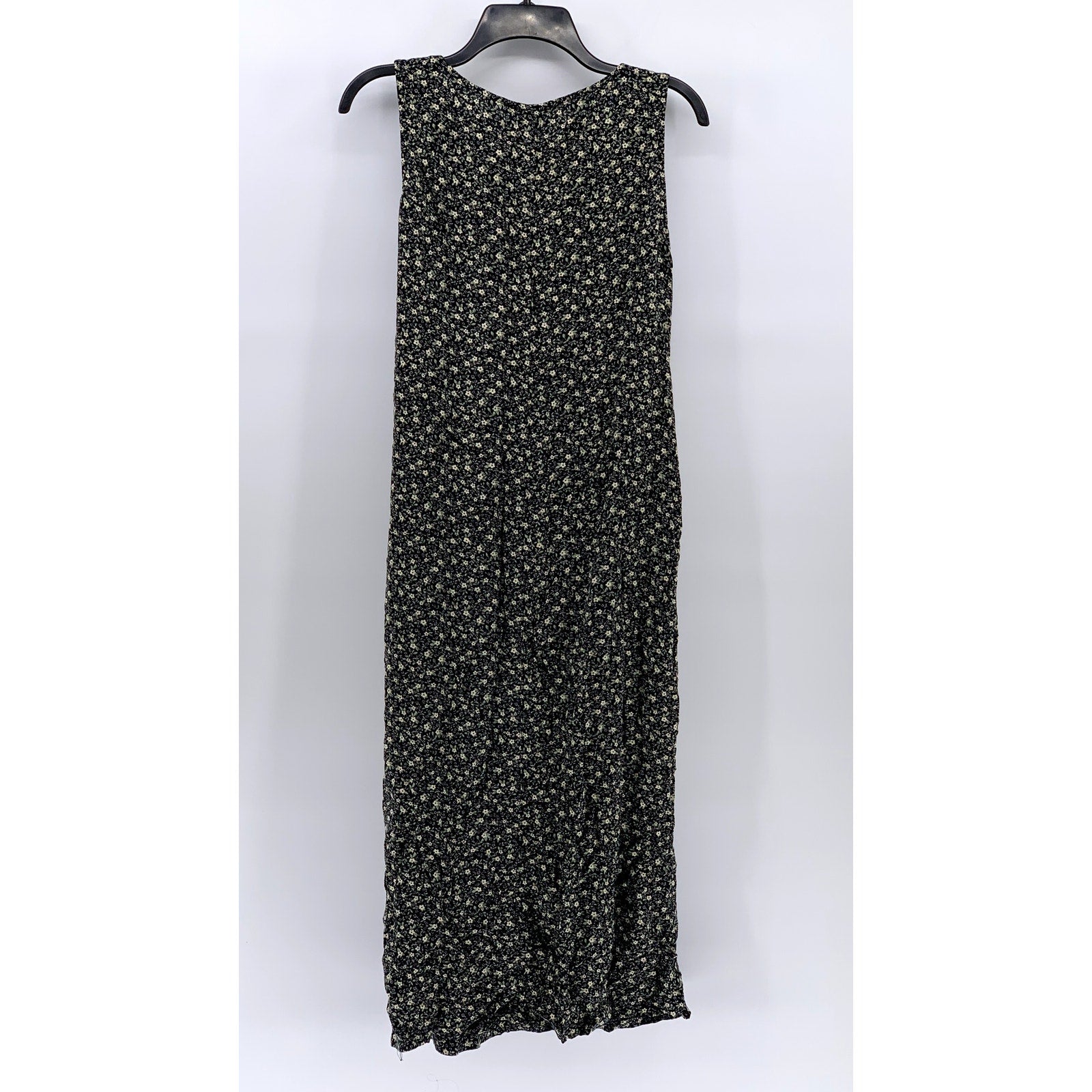 TEDDI DRESSES Women's Black Ditsy Floral Sleeveless Midi Dress SZ S