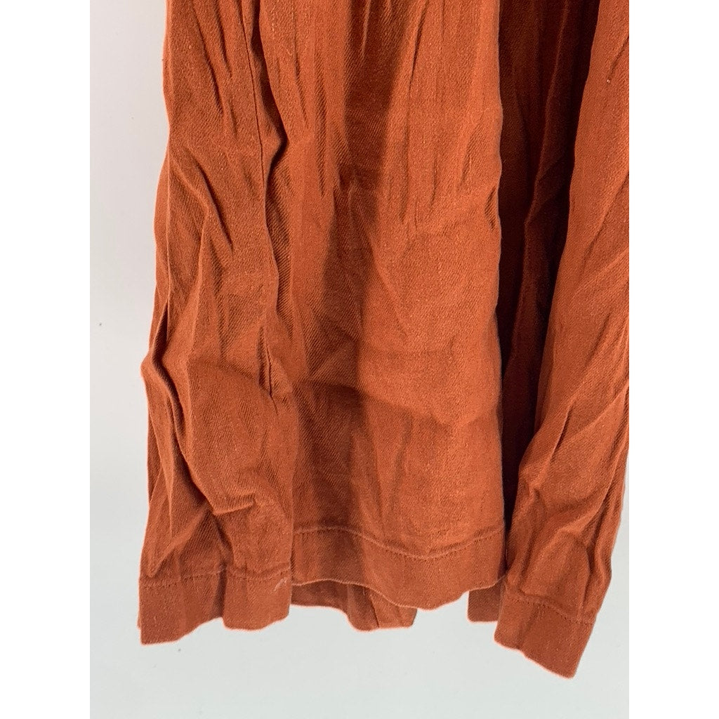 EXPRESS Women's Burnt Orange Straight-Neck Linen-Blend Jumpsuit SZ XS