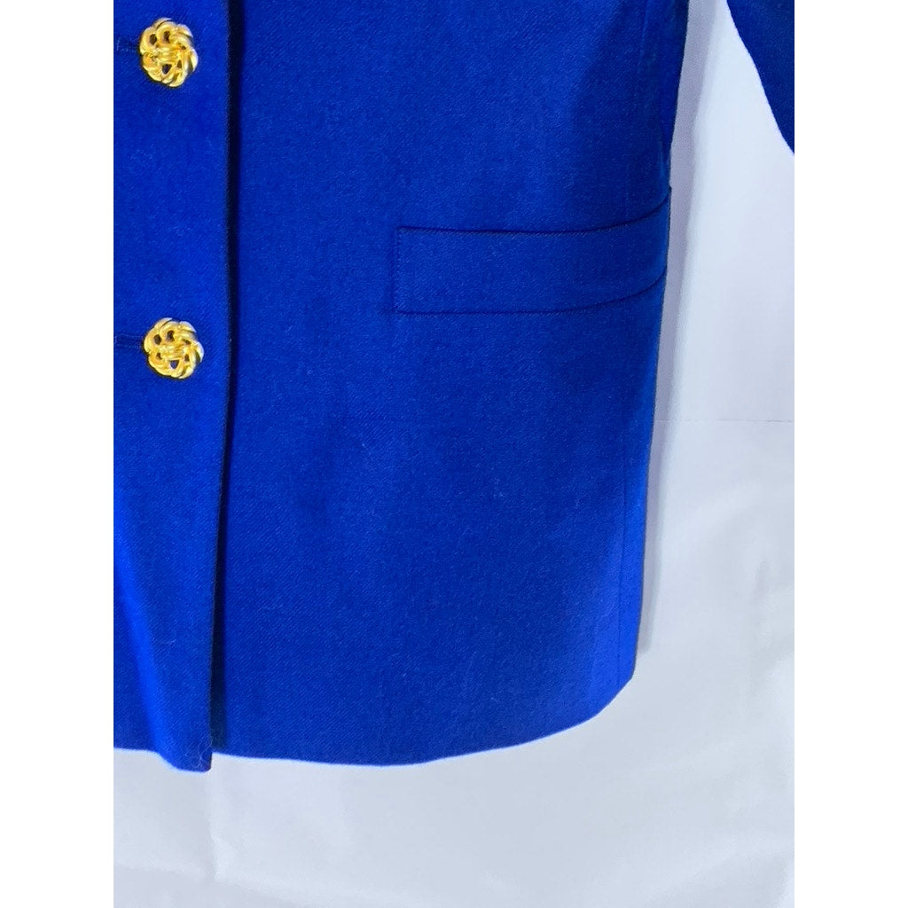 CHARTER CLUB PETITES Women's Blue Wool Petite Vintage Classic-Fit Blazer SZ P/4