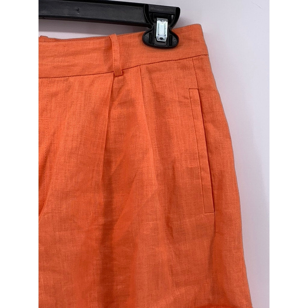 CAMI NYC Women’s Orange Linen High Rise Shorts SZ 10