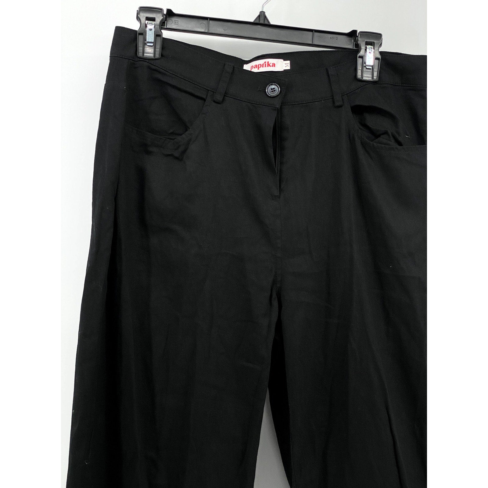 PAPRIKA Women's Black Solid Straight-Leg Regular-Fit Pant SZ M