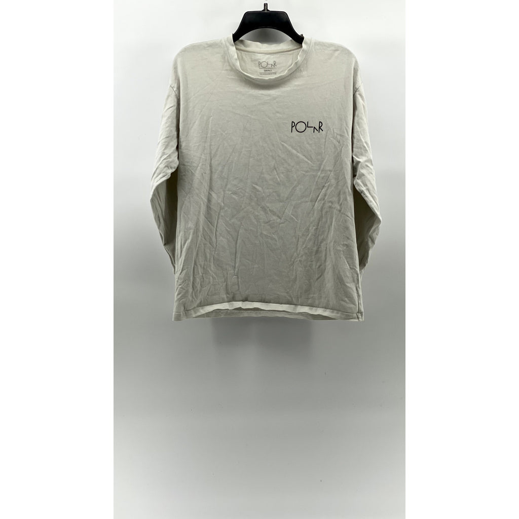 POLAR Men's White Crewneck Skater Graphic Long Sleeve Casual T-Shirt SZ S