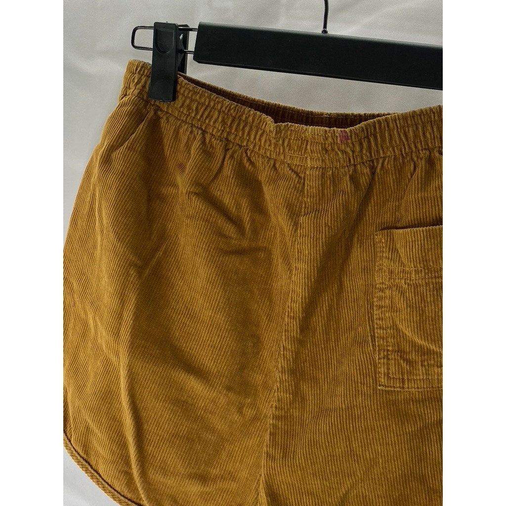 CORDUROY BY AMERICAN APPAREL Women’s Tan Elastic Waist Casual Shorts SZ XS
