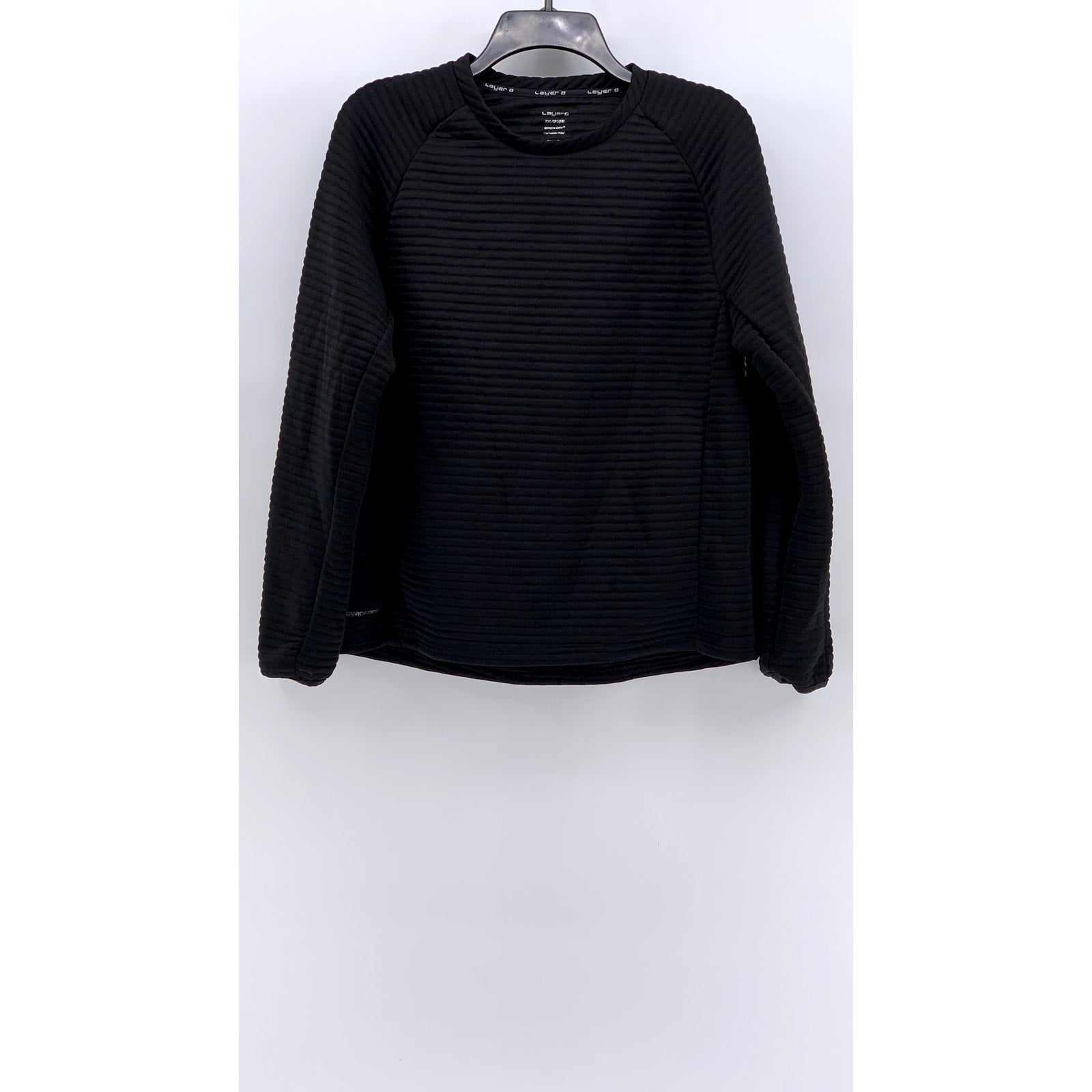 LAYER8 Women's Black Ribbed Crewneck Long Sleeve Sweatshirt SZ XXL