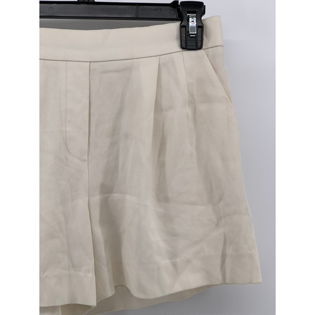 BABATON Women's Off-White High-Rise Relaxed Fit Pleated Shorts SZ 4