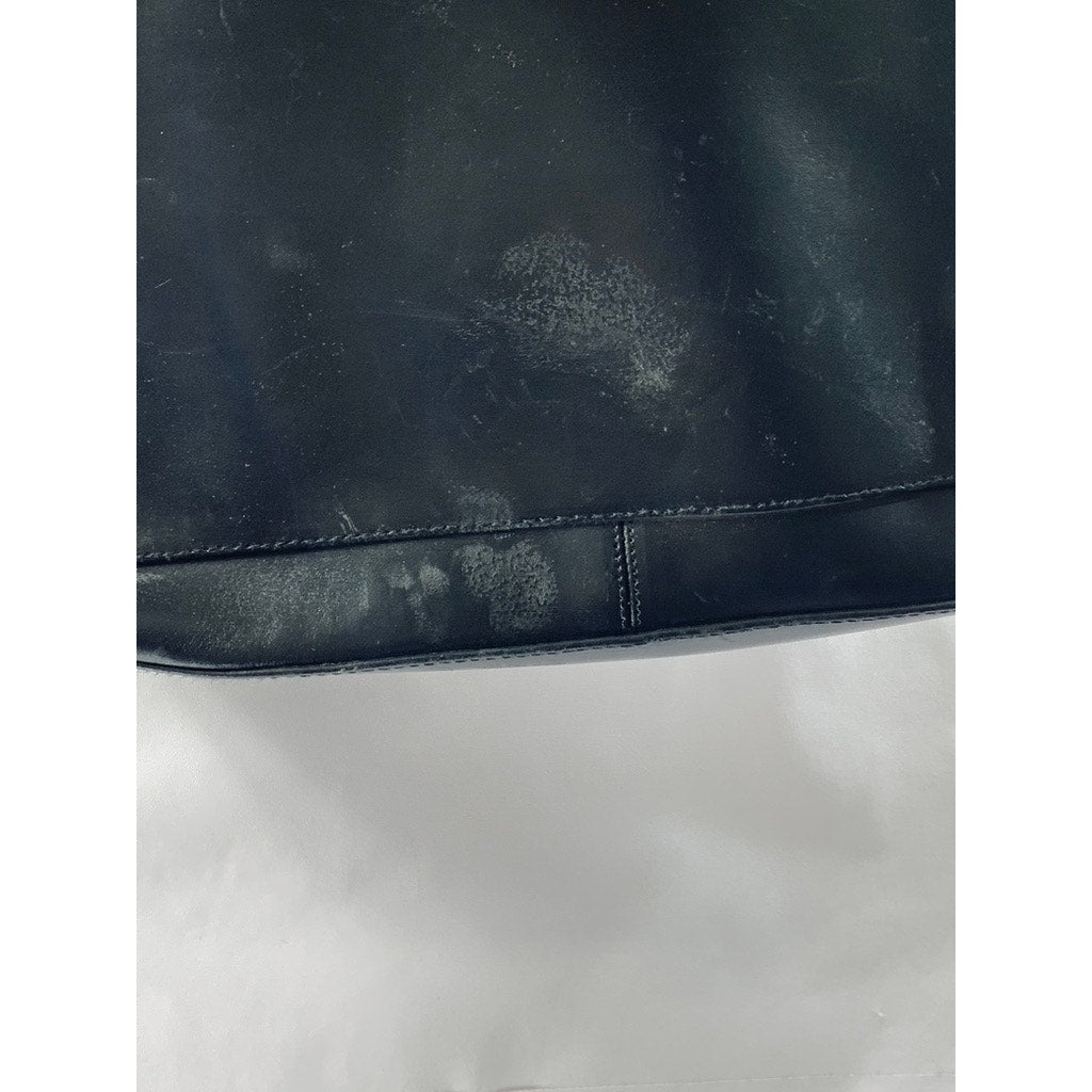 PRIMTEMPS Women's Black Faux-Leather Large Shoulder Bag