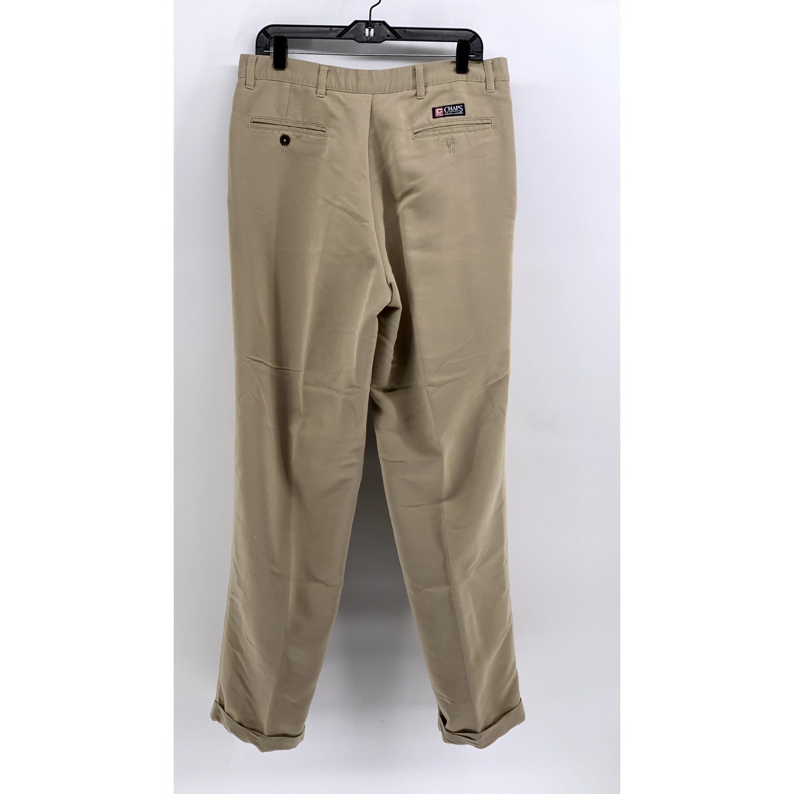 CHAPS RALPH LAUREN Men's Tan Pleated Regular Fit Cuffed Pants SZ 34