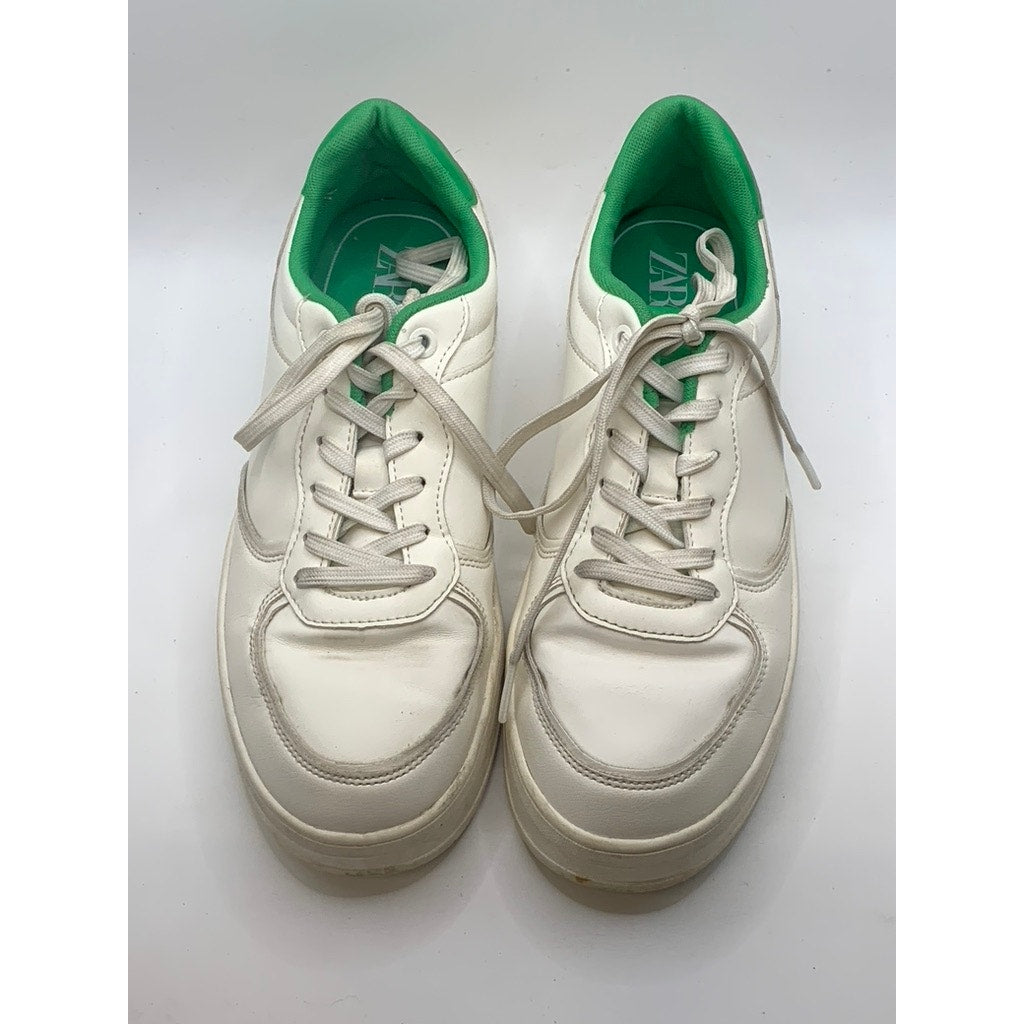 ZARA Men's Green-White Lace-Up Sneakers SZ 39(US9)