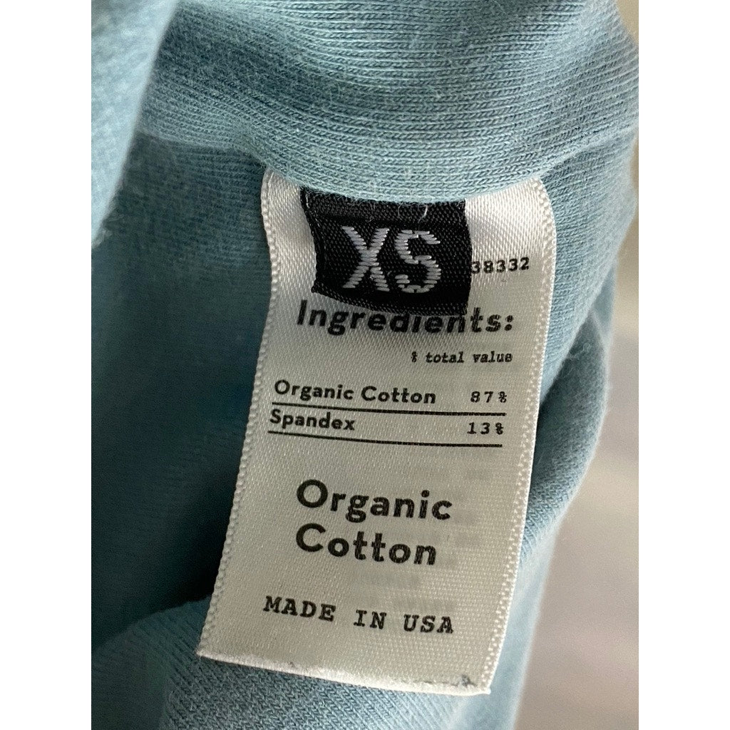 BEALEAS Women's Green V-Neck Solid Spaghetti Strap Organic Cotton Crop Top SZ XS