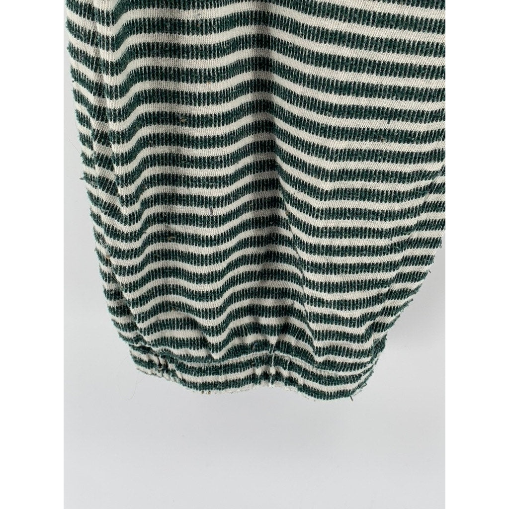 MADEWELL Women's Green-White Striped Saunter Sleep Pajama SZ M