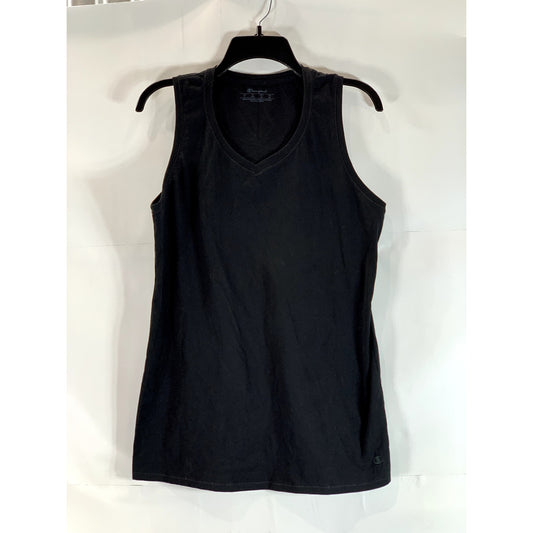 CHAMPION Women's Black Solid V-Neck Pullover Tank Top SZ L