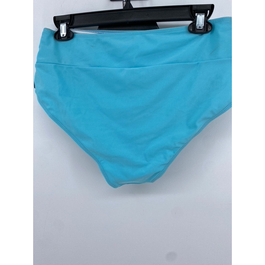 SHEIN Women's Plus Light Blue Solid Swim Bottoms SZ 0XL