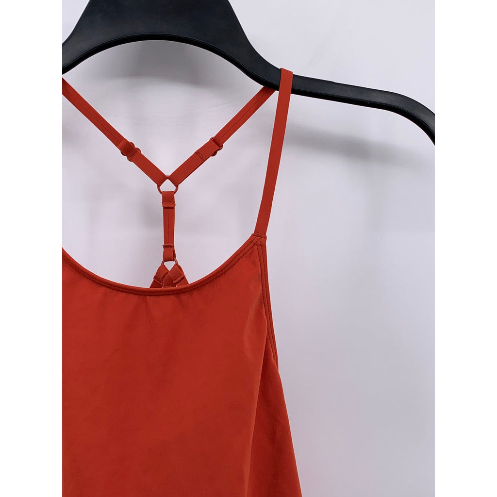 OUT FROM UNDER Women's Orange Scoop-Neck Spaghetti Strap Cross-Back Swim Top SZL