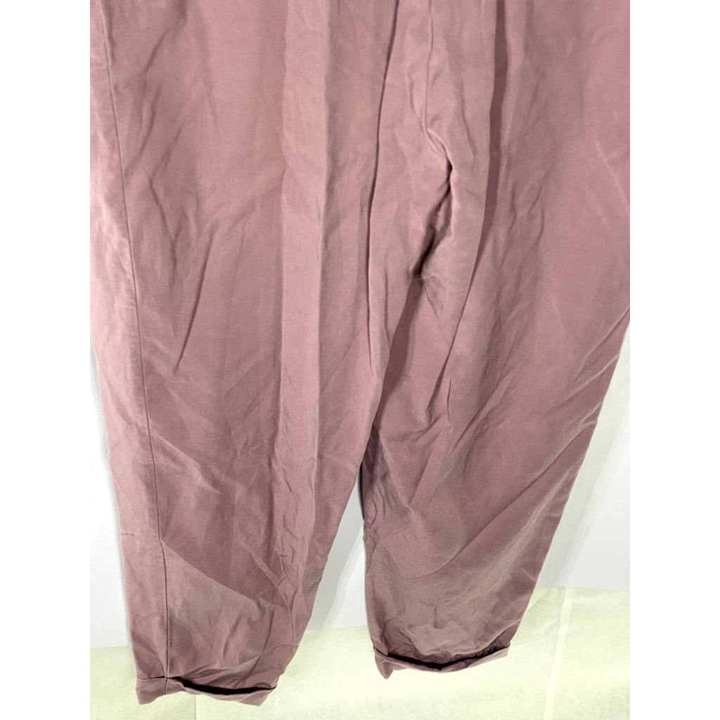 NATIVE YOUTH Women's Purple Half-Button The Amelia Elbow Sleeve Jumpsuit SZ S