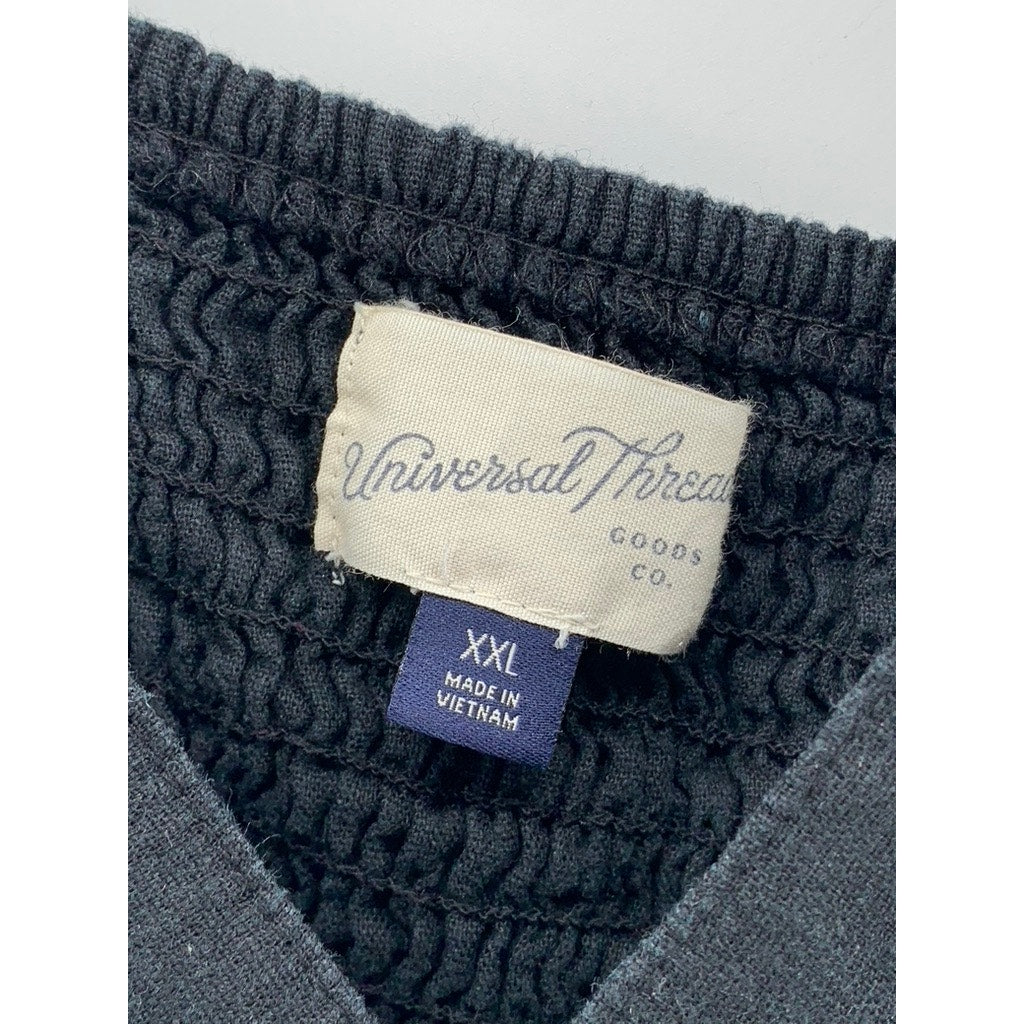 UNIVERSAL THREAD Women's Black Smocked V-Neck Crop Top SZ 2XL