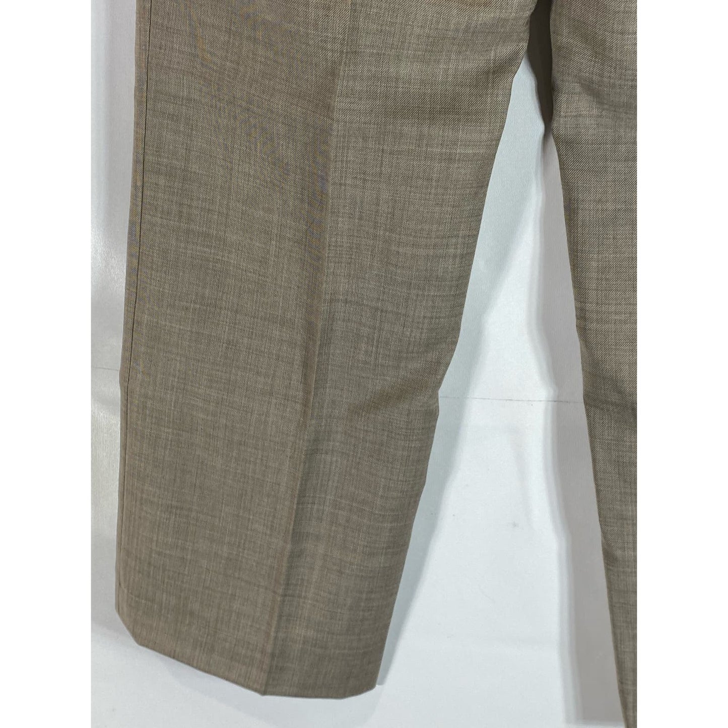 TOMMY HILFIGER Men's Brown Sharkskin Modern-Fit Flat Front Suit Pant SZ 30X28