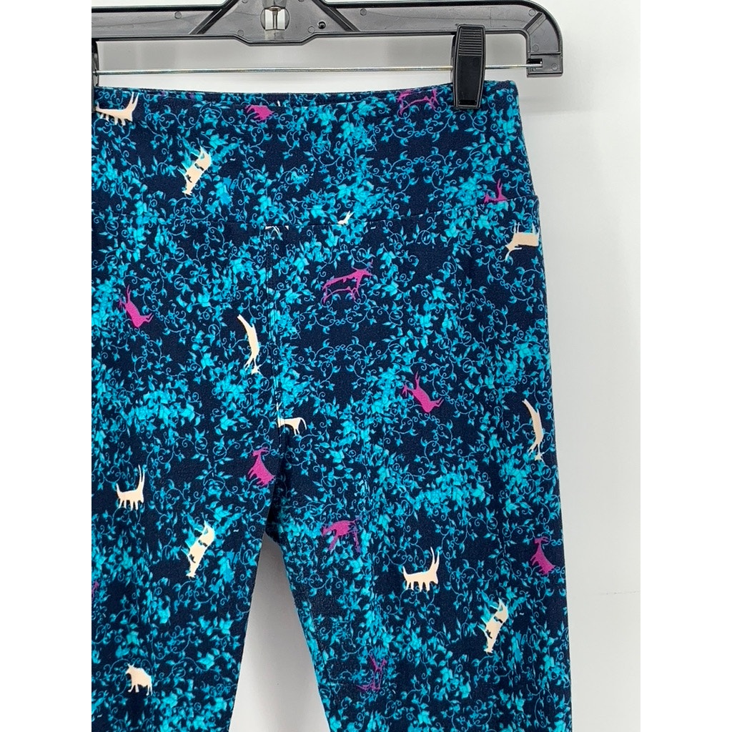 LULAROE Women's Blue Printed Leggings SZ OS