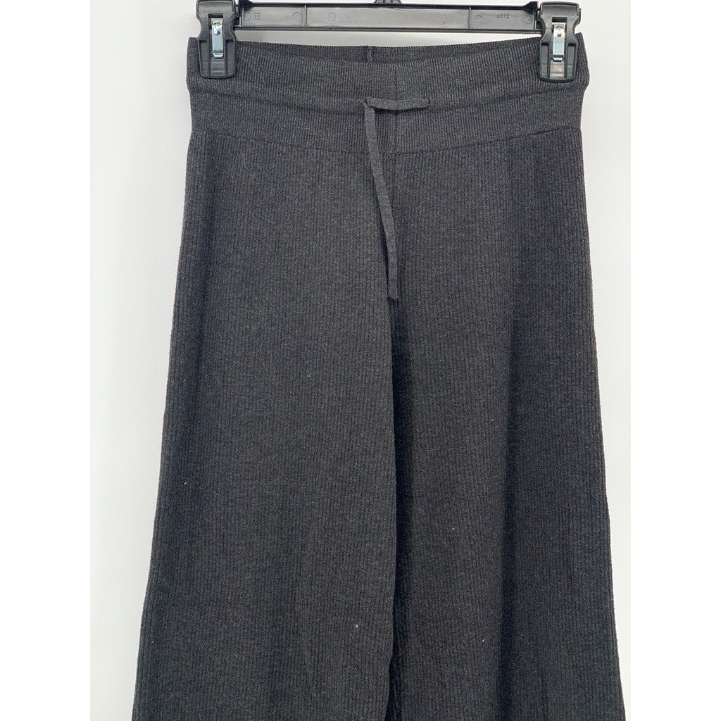 UNBRANDED Women's Charcoal Gray Drawstring Wide-Leg Relaxed Fit Pants SZ XS