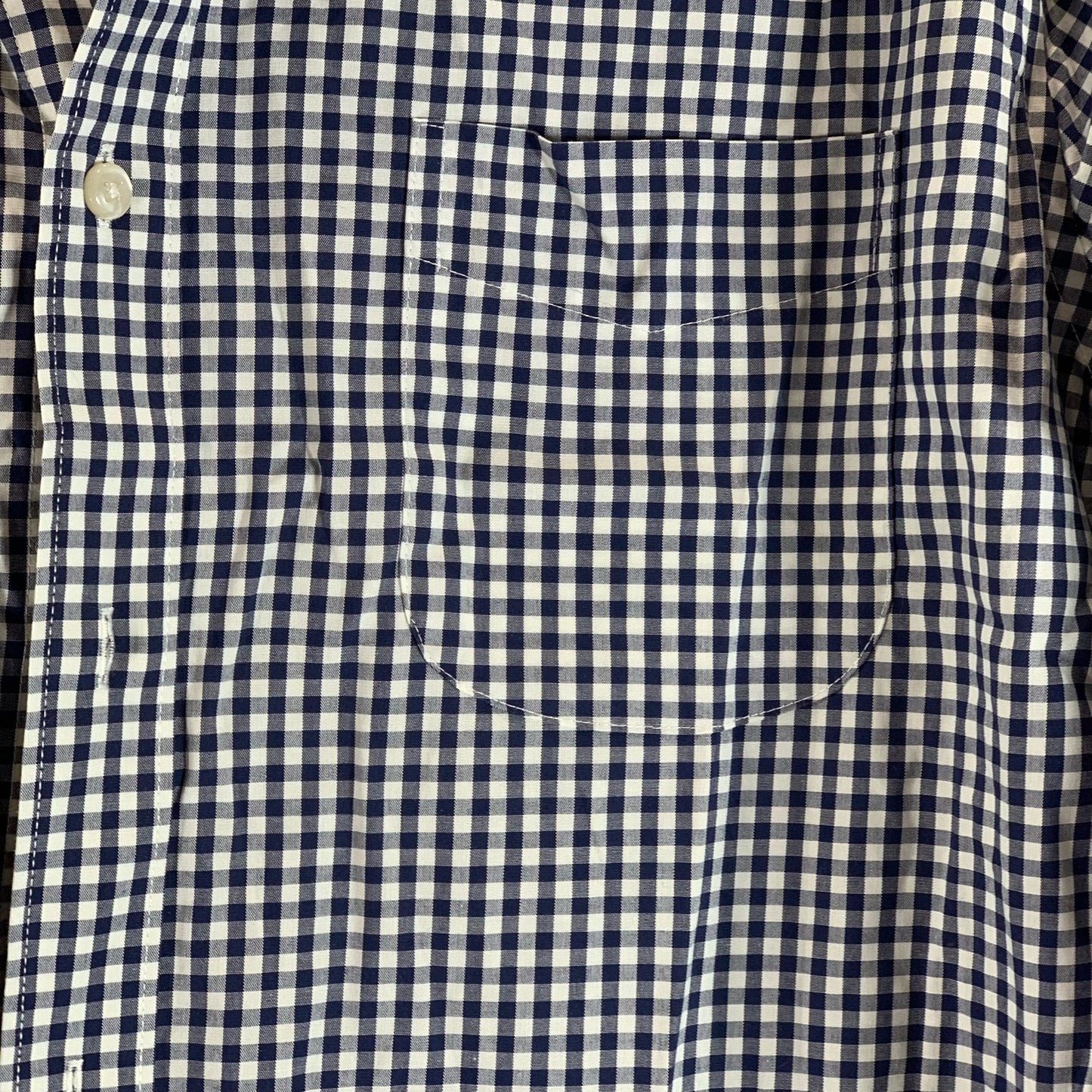 J. CREW Men's Oasis Authentic Navy/White Gingham Classic Bowery Dress Shirt SZ L