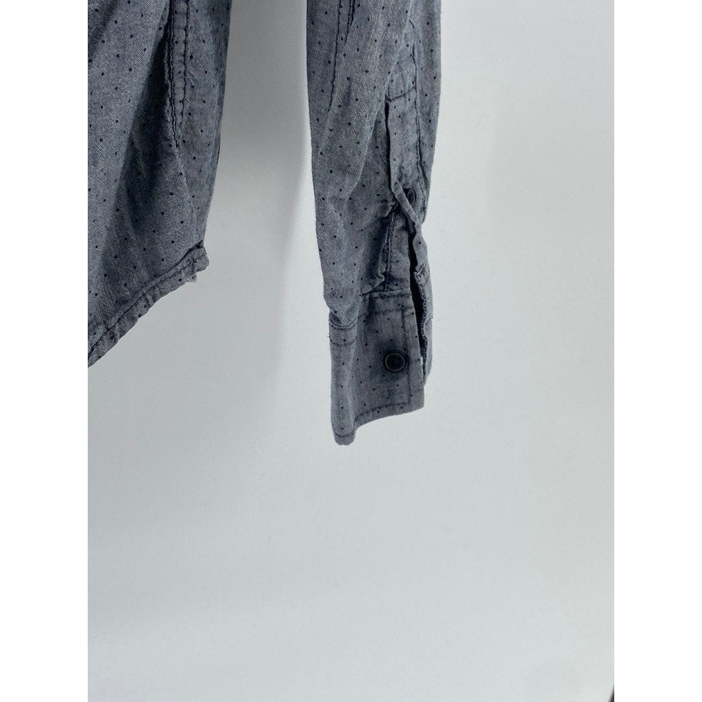 COTTON ON Men's Gray Micro Dot Button-Down Regular-Fit Long Sleeve Shirt SZ M