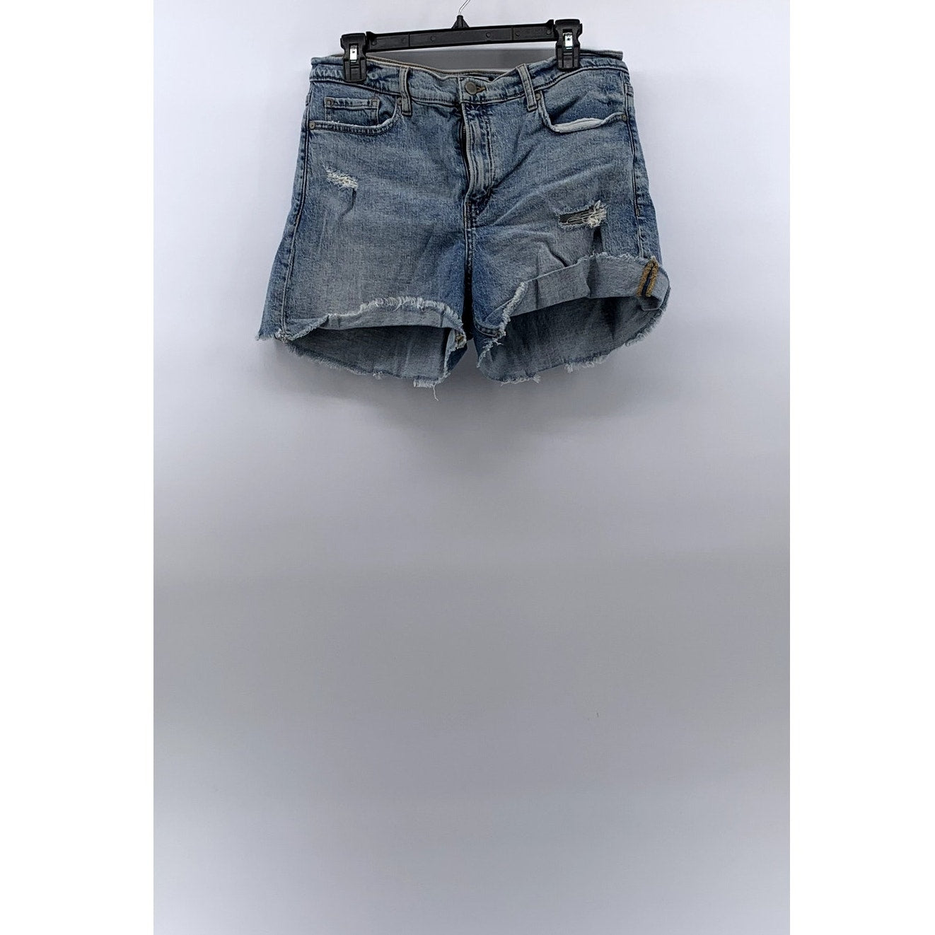 BANANA REPUBLIC Women’s Blue Medium Wash Denim Distressed High-Rise Shorts SZ 30