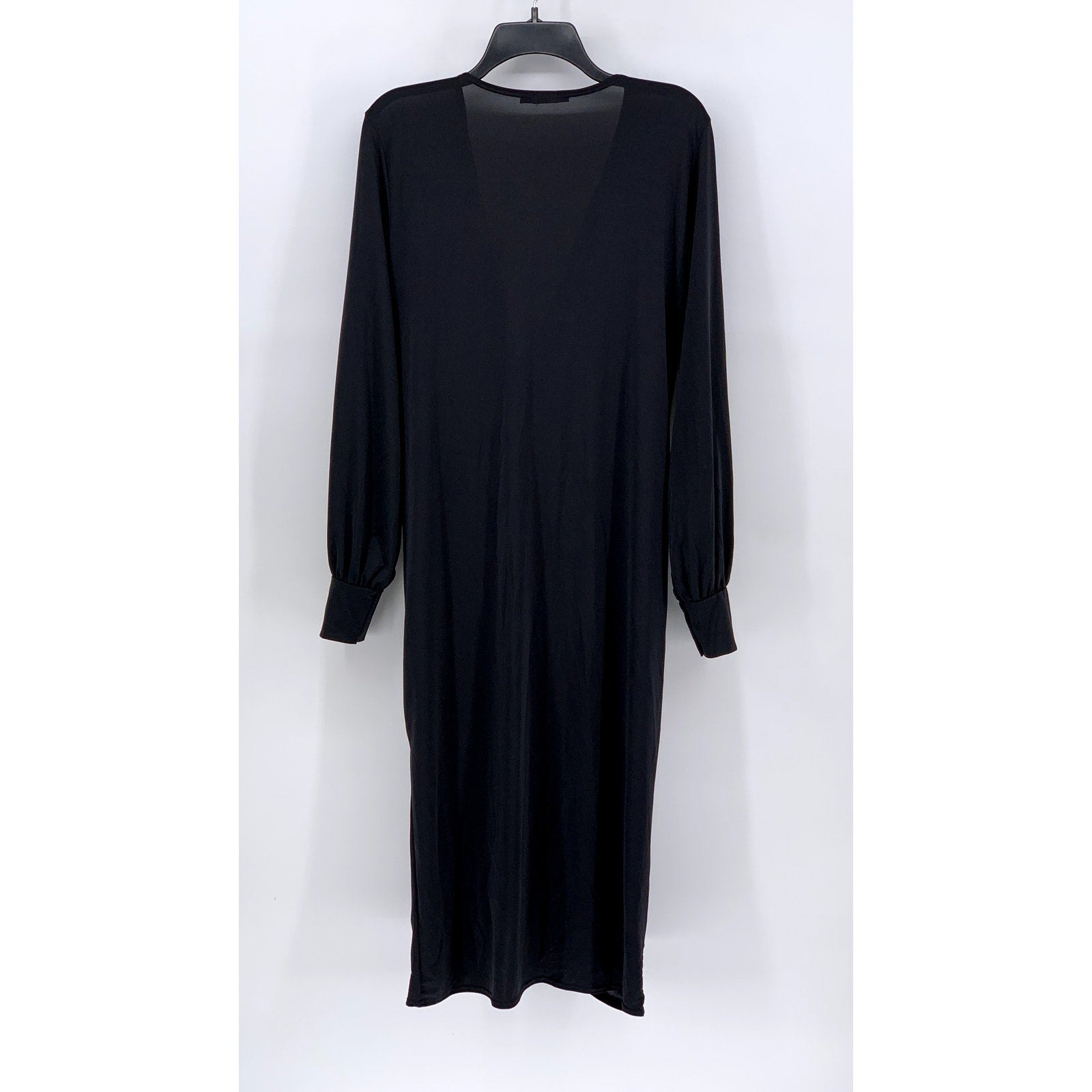 BOOHOO Women's Black Ruched Long Sleeve Dress SZ 14