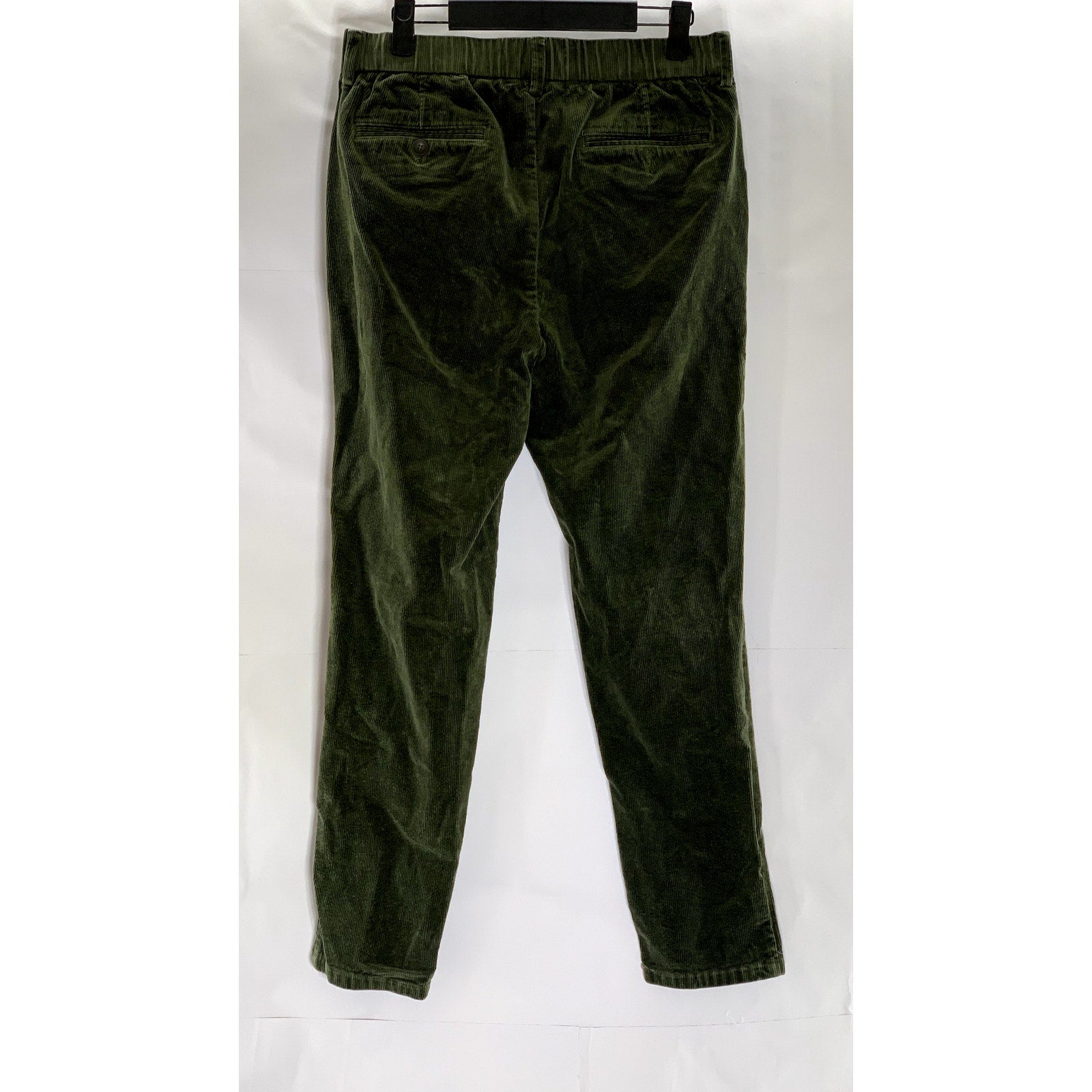 ID MENSWEAR Men's Dark Olive Green Corduroy Straight-Leg Pant SZ S