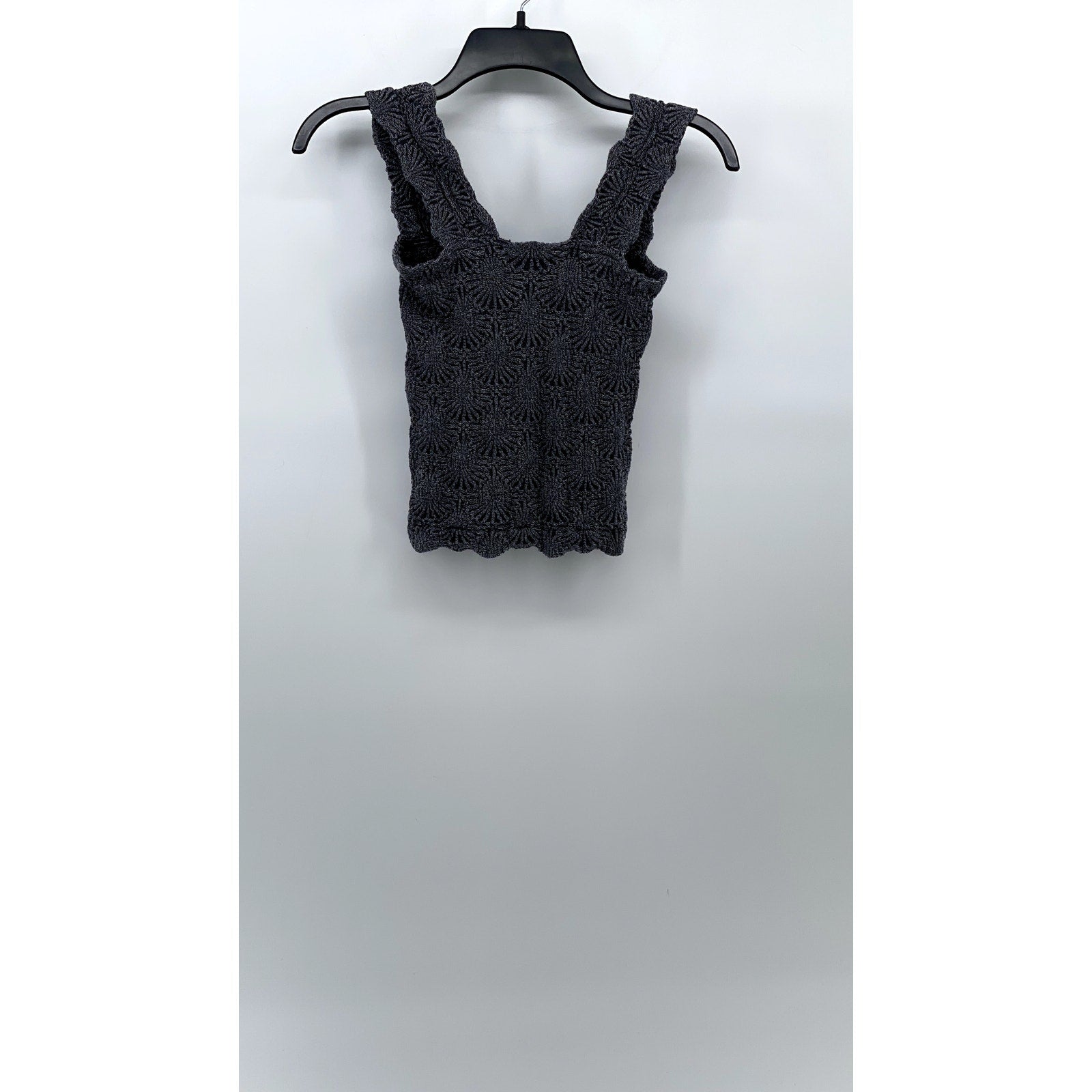 INTIMATELY By FREE PEOPLE Women's Charcoal Gray Floral Textured Cropped Tank SZM