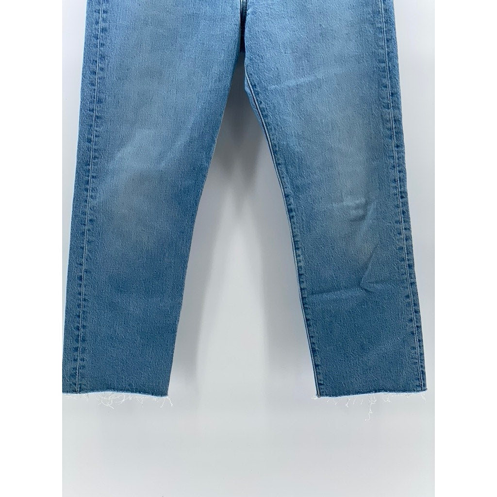 LEVI'S Women's Light Blue Denim Wedgie Straight Cropped Five-Pocket Jeans SZ 28