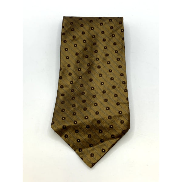 CALVIN KLEIN Men's Vintage Brown Printed Silk Tie
