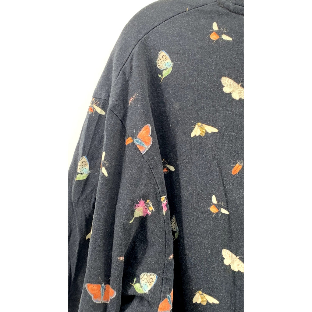 SQRTN COMPANY Unisex Adult Black Butterfly Crewneck Short Sleeve T-Shirt SZ XL