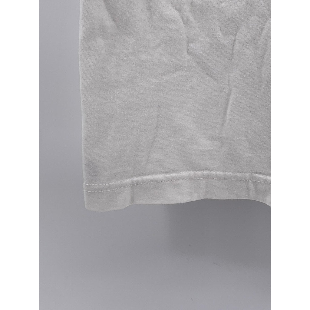 LIFE OVERSEAS Men's White Script Logo Crewneck Short Sleeve Casual T-Shirt SZ S