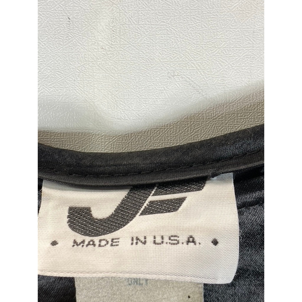 JF Women's Black Satin Crewneck Long Sleeve Lightweight Blouse SZ L