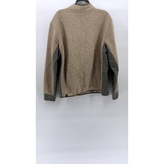 LULULEMON Men's Beige-Gray Sherpa Pyle Stand Collar Long Sleeve Sweater SZ L