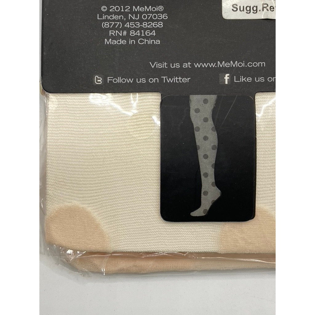 MEMOI Women's Scallop Shell Beige Super Dots Sheer Pull-On Tights SZ S/M