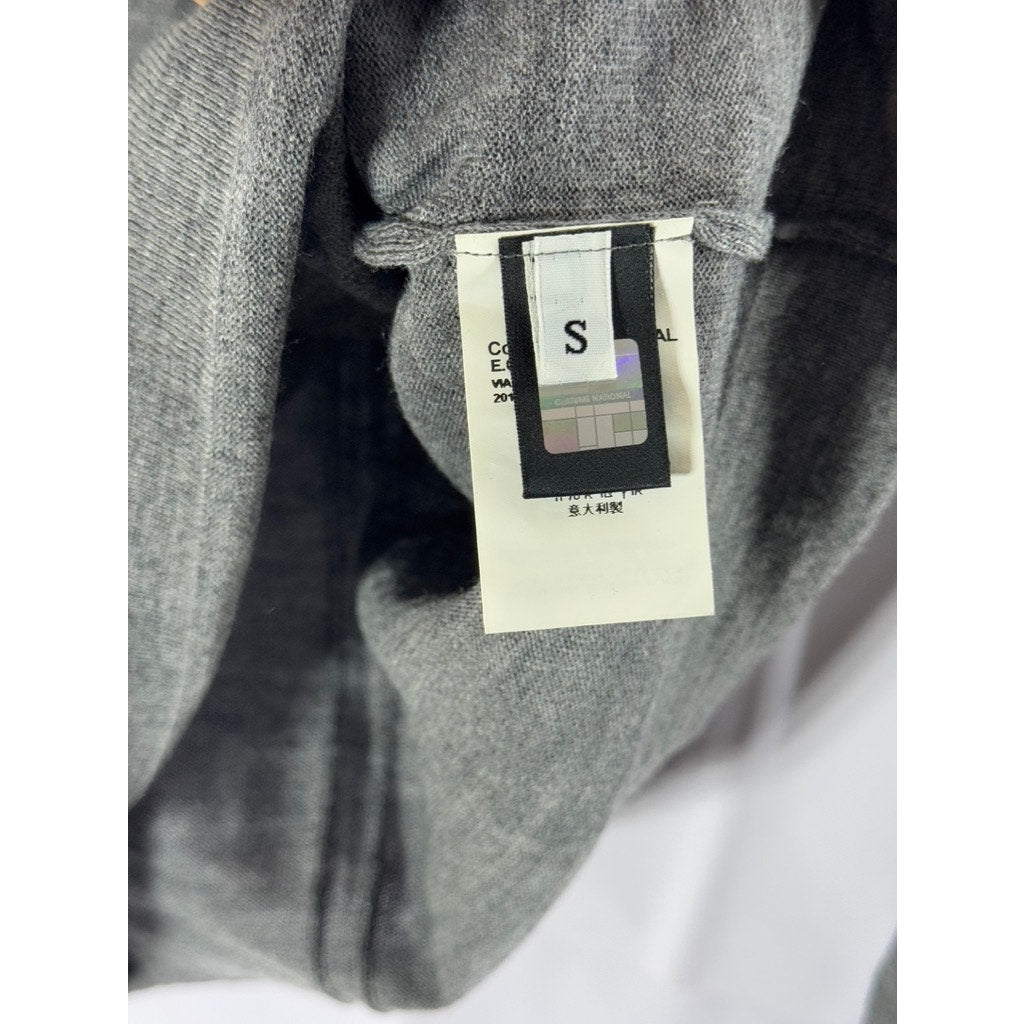 CNC COSTUME NATIONAL Gray Men's Wool V-Neck Long Sleeve Pull Over Sweater SZ S