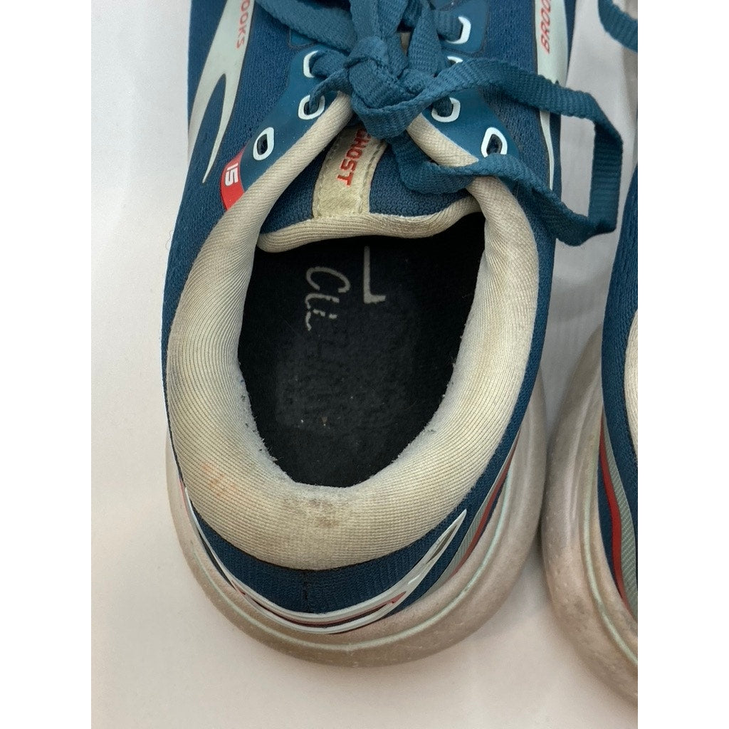 BROOKS Women's Blue Mesh Lace-Up Round Toe Active Running Shoes SZ 7