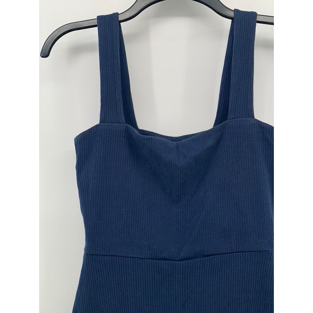 PINK Women's Navy Blue Straight-Neck Sleeveless Short Lined A-Line Dress SZ S